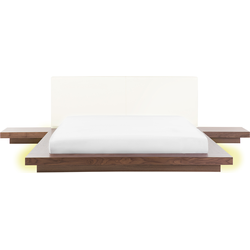 Beliani ZEN -Tweepersoonsbed LED-Lichte houtkleur-160 x 200 cm-MDF