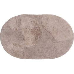 Veer Carpets  Badmat Boaz - Taupe Ovaal 60 x 100 cm