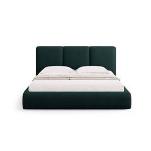 Windsor & Co Horizon Bedframe met Opbergvak - 200 x 200 cm - Chenille - Flessengroen