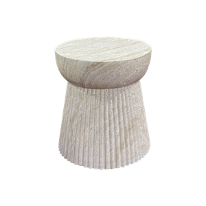 Artichok Dorus ronde bijzettafel beige - Ø 37 x 43 cm