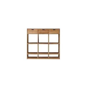 Tikamoon  Miho - Lage boekenkast van teak en premium terrazzo White