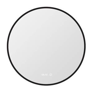 Vtw Living  Badkamerspiegel Rond 60 cm Zwart Spiegel met Verlichting