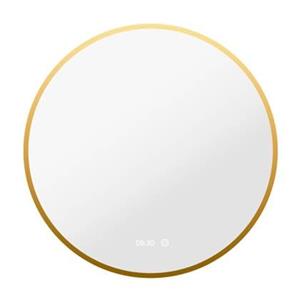 Vtw Living  Badkamerspiegel Rond 80 cm Goud Spiegel met Verlichting