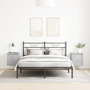 vidaXL Nachtkastjes 2 st wandgemonteerd 38x34x40 cm betongrijs