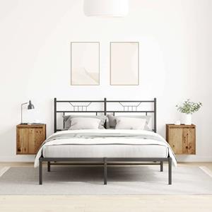 vidaXL Nachtkastjes wandgemonteerd 2 st 38x34x40 cm oud houtkleurig