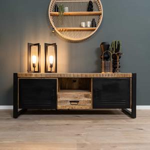 Industrielemeubelshop Mangohout tv-meubel Alvise met 2 deuren