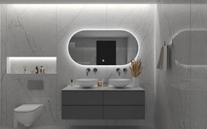 SaniGoods Paya ovale spiegel met LED-verlichting en verwarming 100x70cm