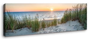 Karo-art Schilderij Zon Duinen Zee 120x40 cm