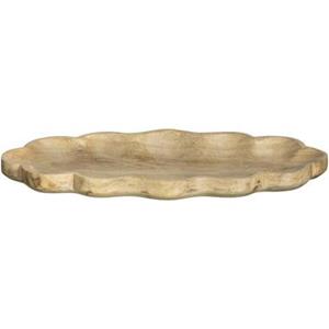 Leen Bakker Deco Plateau Scallop - naturel - 2,5x38x18 cm