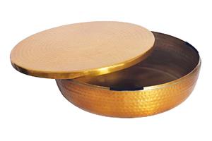 Invicta Interior Schaal ORIENT met deksel 40cm aluminum goud - 44473