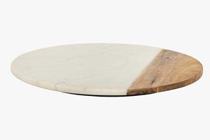 Invicta Interior Turnplate SERVANT 50cm wit marble mango hout - 43951
