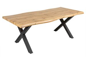 Invicta Interior Eettafel WILD 200cm tafelblad 50mm X-poten wild eiken-look naturel - 45084