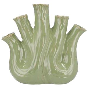 DK Design Bloemenvaas Aglio Ovaal - vaas voor tulpen - groen - 25 x 11 cm - toetervaas -