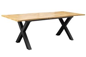 Invicta Interior Eettafel WILD 180-220cm tafelblad 25mm X-poten wild eiken-look naturel extendable - 45079