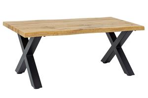 Invicta Interior Salontafel WILD 90cm tafelblad 30mm X-poten wild eiken-look naturel - 45081