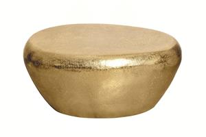 Invicta Interior Salontafel steen 75cm hammer hamerslag effect goud - 44852