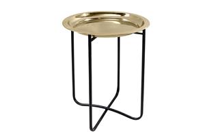 Invicta Interior Side table CASABLANCA 50cm messing goud afneembaar blad - 44353
