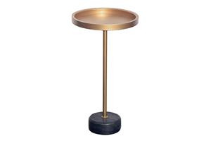 Invicta Interior Side table TRAYFUL 60cm grijs marble base gouden frame and top - 44850