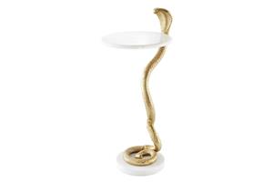 Invicta Interior Side table WILDLIFE COBRA 60cm goud wit marble - 44830