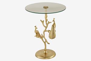 Invicta Interior Side table WILDLIFE PEACOCK 60cm goud - 44829