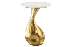 Invicta Interior Side table TEAR 60cm goud wit marble - 44834