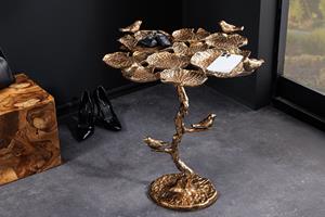 Invicta Interior Side table BIRDS 60cm leaf design antique messing outdoor - 44846