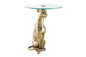Invicta Interior Side table WILDLIFE PANTHER 60cm antique goud - 44825