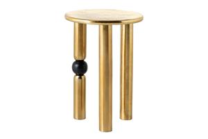 Invicta Interior Side table ABSTRACT 55cm w/ zwart bullet goud - 44854