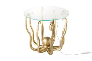 Invicta Interior Side table OCTOPUS 50cm with lamp goud - 44567