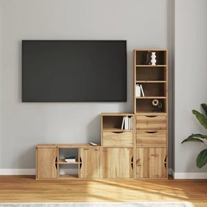 vidaXL 4-delig tv-meubel met opbergruimte ODDA massief grenenhout