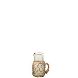 J-Line Breiwerk Oor karaf - glas| riet - transparant - S