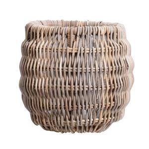 Leen Bakker Bloempot Stephanie - Rotan - Naturel - 30xØ33 cm