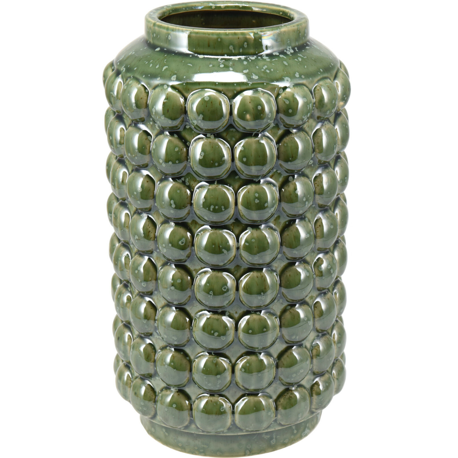 Home & Styling Boeket vaas Bubbels - keramiek - olijfgroen - D15 x H27 cm - Moderne woonstijl -