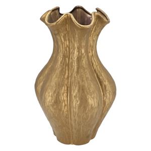 DK Design Bloemenvaas Inga Driss - goud - 19 x 25 cm - unieke glazuurlook -