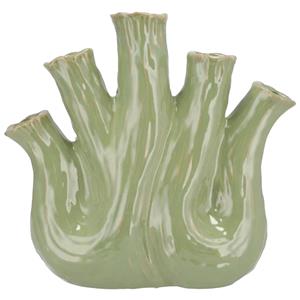 DK Design Bloemenvaas Aglio Ovaal - vaas voor tulpen - groen - x 17 cm - toetervaas -