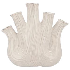 DK Design Bloemenvaas Aglio Ovaal - vaas voor tulpen - wit - x 17 cm - toetervaas -