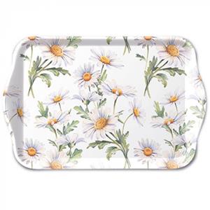 Ambiente Dienblad Melamine Beautiful Daisies White 13x21cm