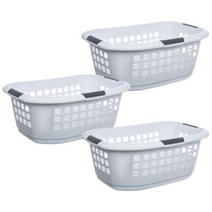 5five Wasmand extra groot - 3x - wit - kunststof - 51 liter - 67 x 47 x 27 cm -
