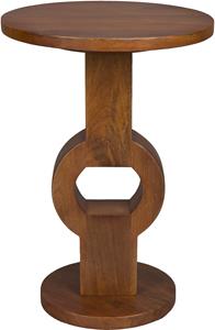 Dutchbone Ronde Bijzettafel Tondo Mangohout, 36cm - Bruin