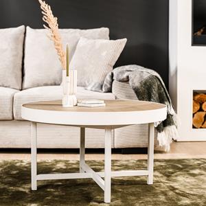BASE Ronde Salontafel Malia Eikenhout, 74cm - Beige