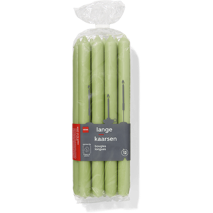 HEMA Lange Huishoudkaars Ø2.2x29 Lichtgroen - 12 Stuks (mintgroen)