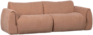 Baggy 2-zitsbank geweven chenille oud roze