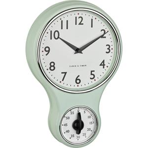 TFA Dostmann 60.3073.20 Wandklok Kwarts, Mechanisch 196 mm x 58 mm x 300 mm Mint, Groen
