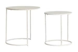 Light & Living Bijzettafel Sadar set van 2 stuks - Wit/lichtgrijs