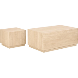 Bendt Salontafel Flavian Travertinlook, Set van 2 stuks - Beige
