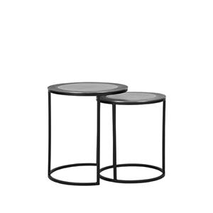 Het Steigerhouthuis LABEL51 Salontafel Set Pair - Antiek ash - Metaal - 40 cm