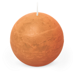 Spaas Rustiek Kaars Bol 80mm-oranje - 
