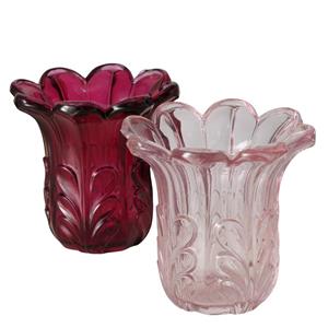 Boltze Home Vaas Rosena Dia11x10,5cm Glas Gelakt Licht Roze/donker Roze