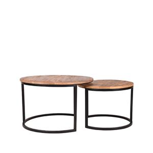 Het Steigerhouthuis LABEL51 Salontafel Set Double - Rough - Mangohout - 70 cm
