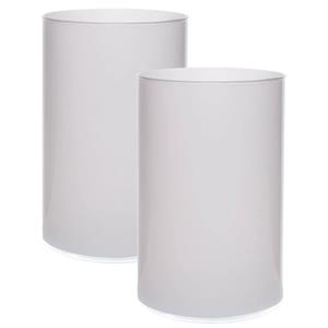 Merkloos Bloemenvaas Neville - 2x - mat wit - glas - D14 x H21 cm -